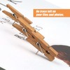 50 PCS Push Pin with Wooden Clips, Durable Wooden Push