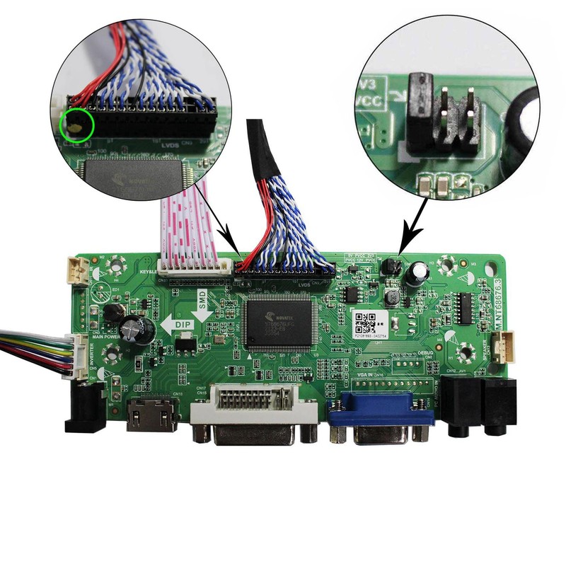 VSDISPLAY HDMI DVI VGA Video LCD Control Board Support 23"