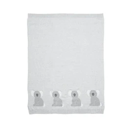 Mamas & Papas Cotton Knitted Blanket - Gray, 70 x 90cm, Koala Design for Birth+