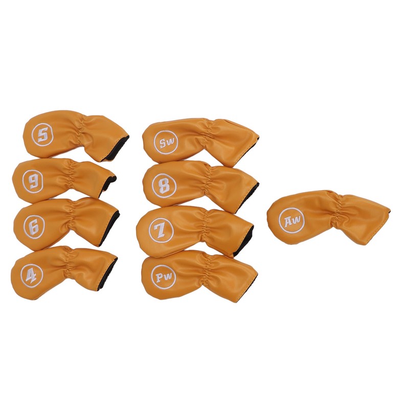 9pcs Golf Club Cover PU Leather Stylish Portable Golf Head
