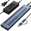 WEEAEEW Powered USB 3.2 Hub, 16 Ports Powered USB Hub
