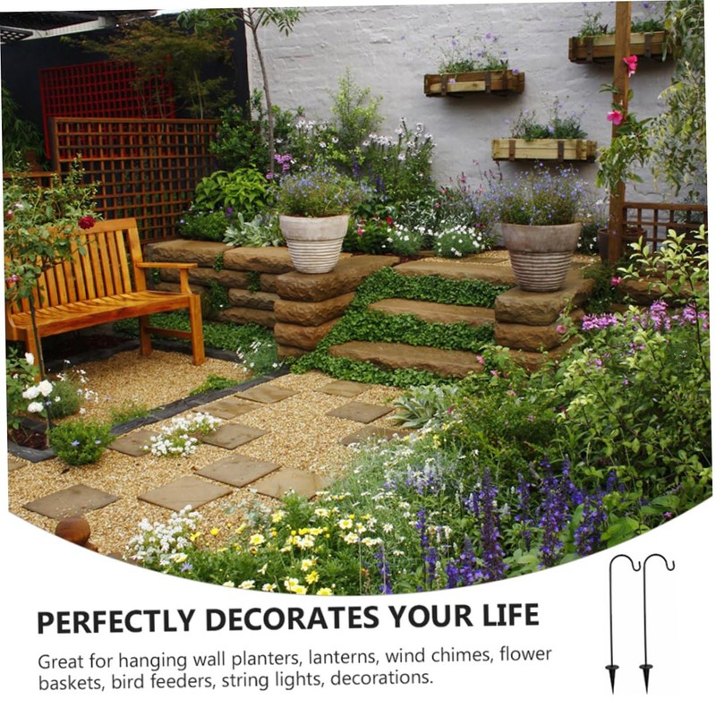 Sosoport Shepherd Hook for Outdoor Hanging Durable Garden Stake Hanger