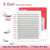 EXTENIFY 10D Individual Lashes C Curl Cluster Lashes Natural Eyelashes,