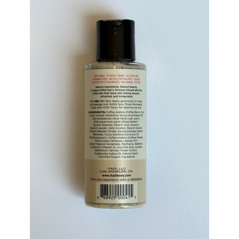 ITADI Organic Daily Gentle Face Exfoliator Wash | Coffee Berry