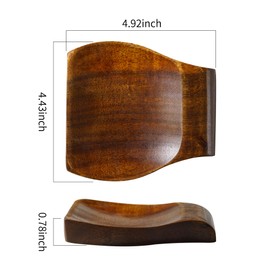 Tvvtuww Acacia Wood Spoon Rest Spoon Holder for Stove Top, Utensil Holder for Ktichen Counter, Spatula, Ladles, Forks, Tongs, Short