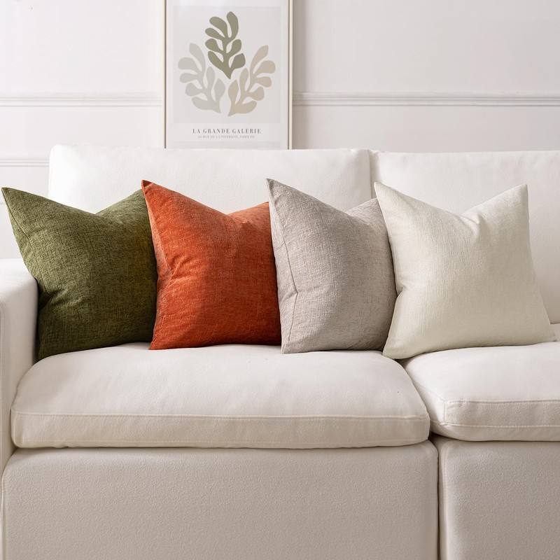 MIULEE Pack of 4 Throw Pillow Covers 18x18 Inch Soft
