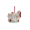 Gift Company Hanging Santa in the Bathtub, White/Light Blue
