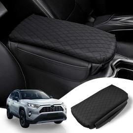 Rilsen Custom Fit for Center Console Cover Toyota RAV4 2019 2020 2021 2022 2023 2024 Armrest Cover Center Console Pad Interior Accessories Car Armrest Seat Box Cover Protector with Pockets Storage Bag
