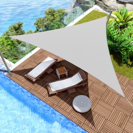 Windscreen4less 15' x 15' x 15' Triangle Sun Shade Sail - Light Grey Durable UV Shelter Canopy for Patio Outdoor Backyard with Free 3 Pad Eyes - Custom Size