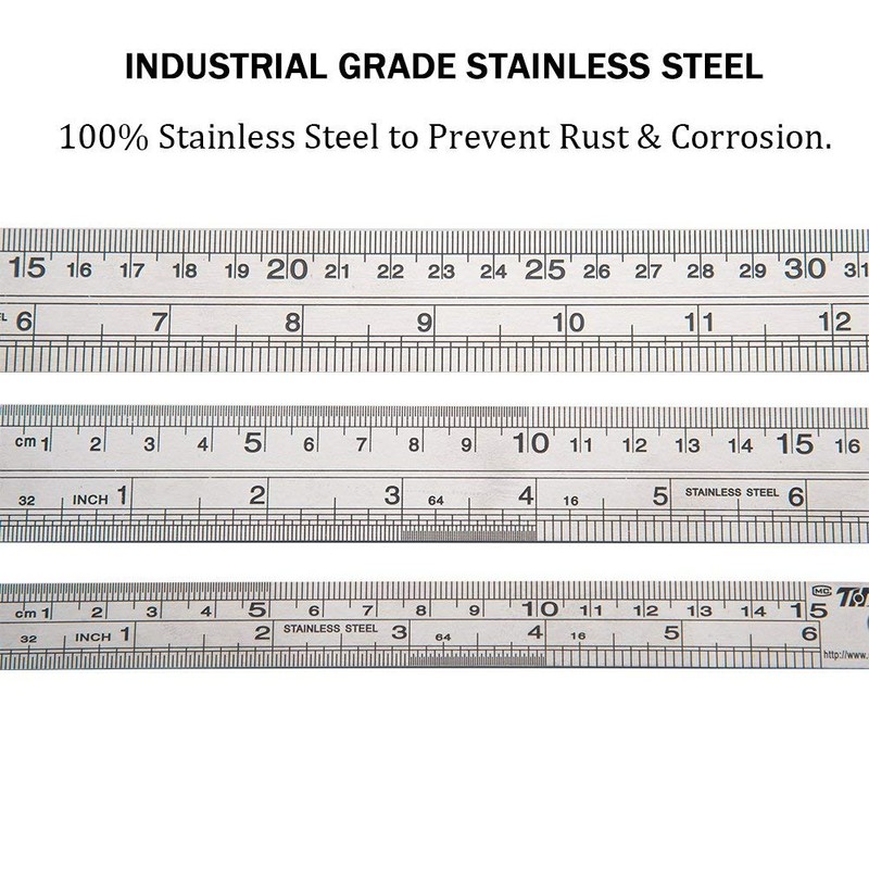 ZZTX Metal Straight Edge Ruler Set - Stainless Steel 6