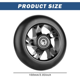 Stunt Scooter Wheels, Pack of 2 Scooter Replacement Wheels, Stunt Scooter Wheels with ABEC-9 Aluminium Ball Bearings, Scooter Wheels for All Kick Scooters and Stunt Scooters (Black-100 mm)