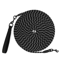 Recall Lead 30 m for Dogs, 5 m 10 m 20 m 30 m Dog Lead for Medium Large Dogs with Padded Handle (Black)