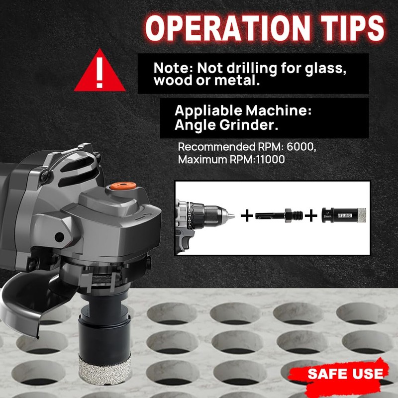 DT-DIATOOL Daimond Core Drill Bit 1-3/8" Inch Vaccum Brazed Hole