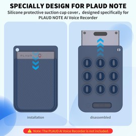 Silicone AI Voice Recorder Suction Cup Case Cover,Suction Cup Holder for PLAUD Note Voice Recorder with Key Ring,Suction Protective Case Cover Compatible with PLAUD Note Voice Recorder (DEEP Blue)