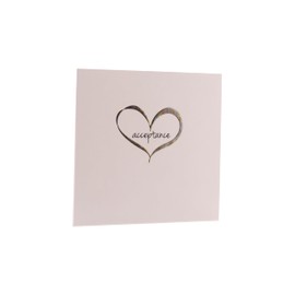 Small RSVP Attendance Card - Wedding or Formal Party Acceptance | Will Be Attending | Metallic Embossed Heart