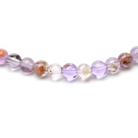 Echtes Super Seven Amethyst Edelstein Armband mit 4mm Perlen - verschiedene Längen - Heilstein Schutzstein Talisman Glücksbringer Geschenk (S. S. Ameth, 22CM)