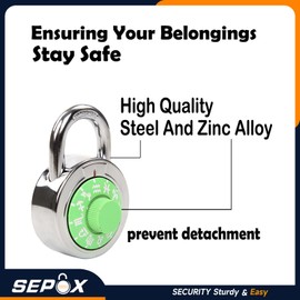 SEPOX® 12PCS Set Zodiac Series Dial Combination Lock, 2" Wide Steel Lock Body, 12 Zodiac, Unique Constellation-Theme Combinations, for School, Gym & Sports Locker, Case, Toolbox, Fence, Gift