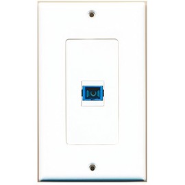 RiteAV 1 Port SC Fiber Singlemode Simplex Wall Plate OVERSIZED Jumbo MIDI
