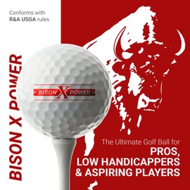 Trust Golf Bison Power Series - Bison X Tour-Grade Urethane Golf Balls | Max Spin Control | White, 12 Balls
