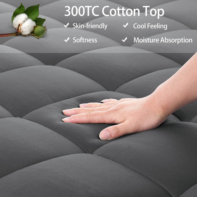 EASELAND Full Size Mattress Pad Pillow Top Cover Quilted Fitted