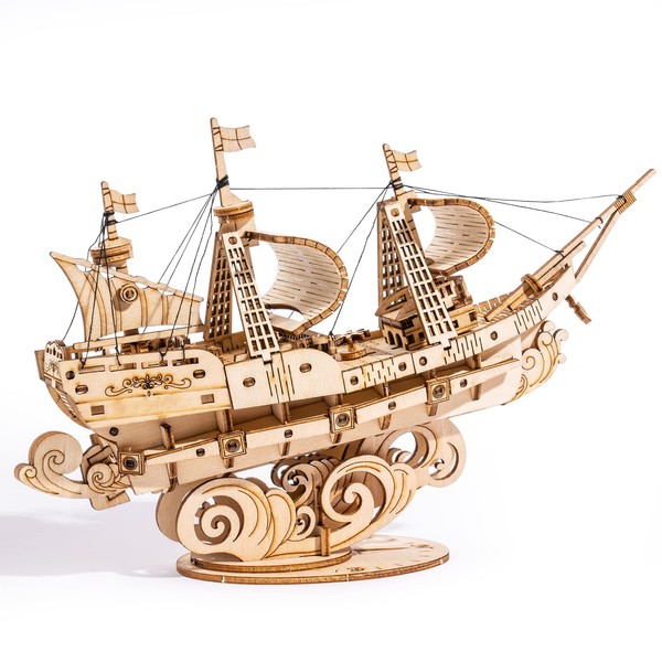 Robotime 3D Wooden Puzzle for Kids and Adults Boat Building