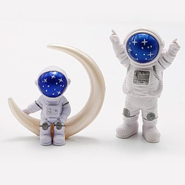 4 piezas de cifras de astronauta en miniatura, decoración de astronauta, estatuas espaciales, decoración de computadora, decoración de tartas, decoración espacial, astronauta temática, juguetes para