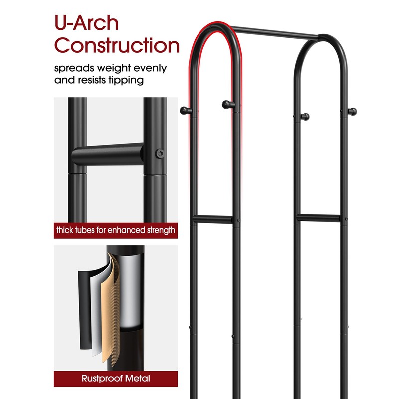 Sakugi Heavy Duty Premium Clothes Rack with 2-Tier Mesh Shoe