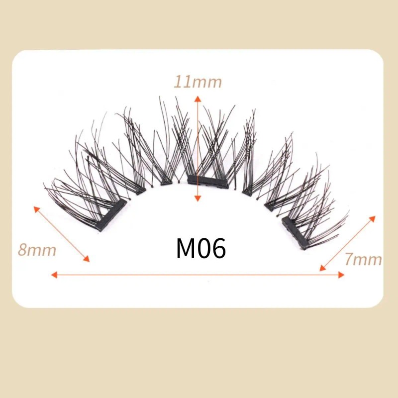 Kit De Pestañas Postizas Magnéticas Con Clip 4 Pares