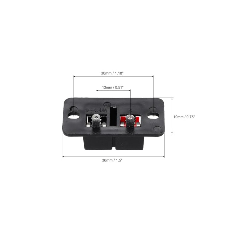 sourcing map 2 Way Spring Speaker Terminal Clip Push Release