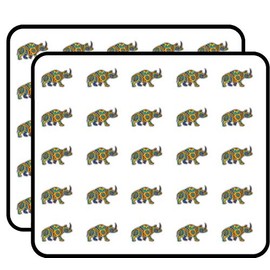 Rhino Animal Doodle Waves Pattern Art Decor Sticker for Scrapbooking, Calendars, Arts, Kids DIY Crafts, Album, Bullet Journals 50 Pack