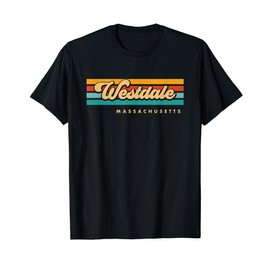 Vintage Sunset Stripes Westdale, Massachusetts T-Shirt