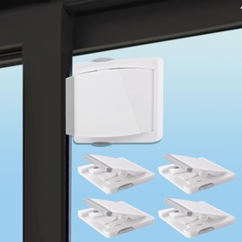 4 PCS Child Safety Sliding Glass Door Lock for Sliding Glass Doors, Sliding Door Lock, Sliding Windows, Sliding Closet, etc. Easy to Installation Provides More Security for Your Baby and Pets