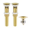 Rackickyer Bathroom Sink Drain, 2 Pack Gold Drain Stopper with