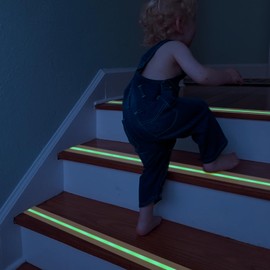 XURI Anti Slip Tape Glow in Dark Tape 2Inch x 49.2Ft Clear Grip Tape for Stairs Outdoor/Indoor, Waterproof Non Skid Roll for Stair Treads Non Slip High Traction Friction Abrasive Adhesive Stair Steps