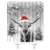 UOZXOML Christmas Highland Cow Shower Curtain Farmhouse Funny Western Cow