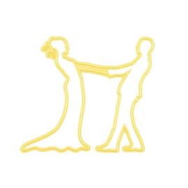 Nellie's Choice Cutting Bridal Couple Shape Die-6,5 x 7 cm-Card Making Supplies-Metal Dies for Scrapbooking, DIY and Paper Crafts, Yellow, 65x70mm