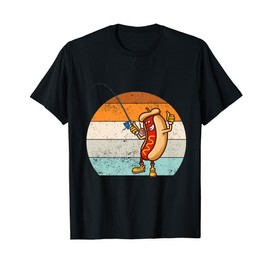 Funny fishing hot dog, Retro vintage hot dog fishermen T-Shirt
