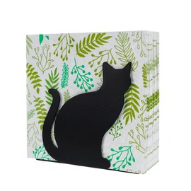 SOFFEE DESIGN Iron Vertical Cat Napkin Holder, Animal Shadow Napkin Stand Convenient Desktop Storage Decoration, Adorable Paper Towel Dispenser for Kitchen Countertops, Dining Table, Sitting Kitty