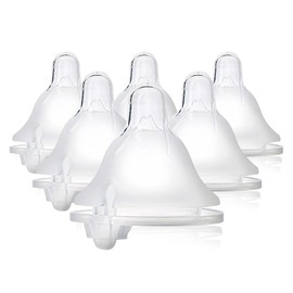 Evenflo Feeding Balance + cuello ancho sin BPA silicona flujo medio biberón de bebé pezón – 3 meses + 6 ct