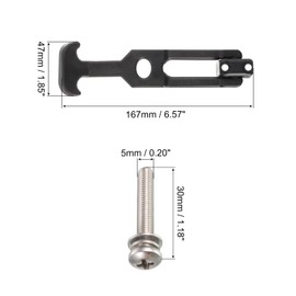 sourcing map 6 Set Rubber Flexible T-Handle Draw Latches 6.3 Inch Latch Hasp for Tool Box, Cooler, Golf Cart, Engineering Machine Hood, Black