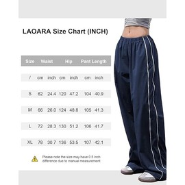 LAOARA Women Y2K Baggy Track Pants Elastic Waist Wide Leg Parachute Pants Jogger Sweatpants Pants Brown