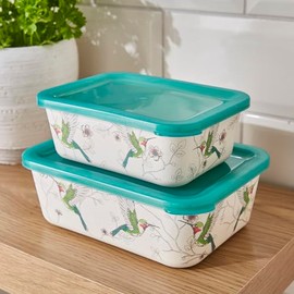 Cooksmart Hummingbirds Bamboo Mix Set of 2 Storage Boxes | Eco-Friendly Storage Solution for Kitchen, Office & Home | Stylish & Practical Bamboo Storage Boxes | Multi-Purpose Organizing Bins with Humm