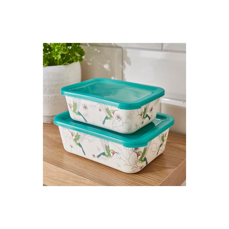 Cooksmart Hummingbirds Bamboo Mix Set of 2 Storage Boxes |