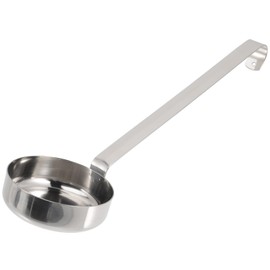 HEMOTON Stainless Steel Spoon Multi- Pizza Sauce Spoon Ladle Measuring Flat Scoop Spoon Food Portion Ladle Flat Wine Spoon with Long Handle
