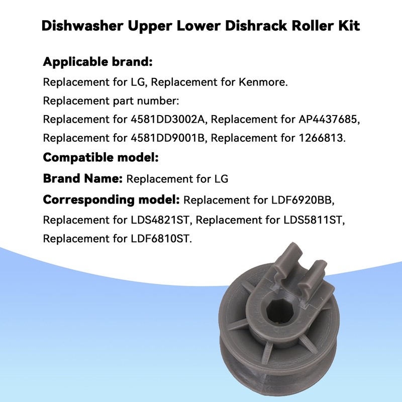 Emptty 8PCS Dishwasher Roller Assembly Fit Upper Dishrack and Lower