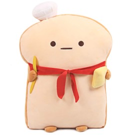VHYHCY Toast Bread Pillow Funny Food Plush Toy Pillows Small Cute Stuffed Plush Toast Sofa Pillow (Toast, Brown)
