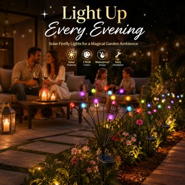 Solar Firefly Garden Lights for Outdoor Decor – 10 LED Swaying Warm Glow for Patio, Yard & Pathway