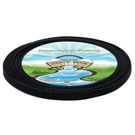 3/8 Inch Black Polypro Webbing, 10 Yards