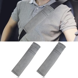 LAINLOY 2PCS Car Seat Belt Cover, Comfortable Car Shoulder Pad Cushions, Car Seat Belt Shoulder Strap Covers Protector for Driving, Universal Fit for All Cars and Backpack (Grey)