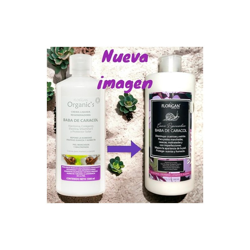 FLORIGAN CREMA DE BABA CARACOL 1000 ML.